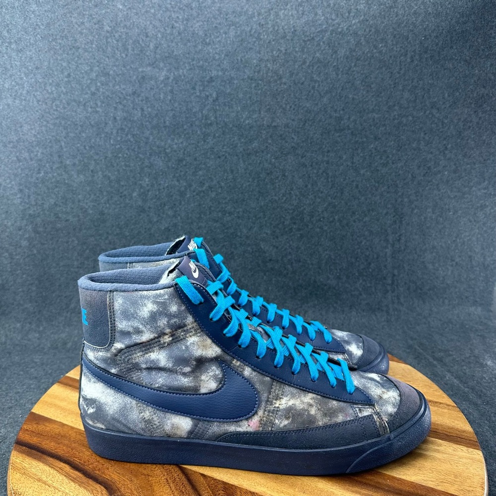 Nike Blazer Mid 77 ID Navy Grey Tie Dye Wash Blue Lace DN4115-991 Mens Size 14